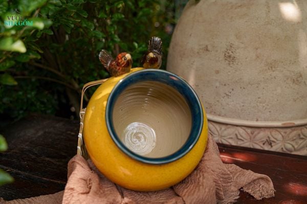  Bình Độc Bản cắm hoa đắp nổi Uyên Ương 