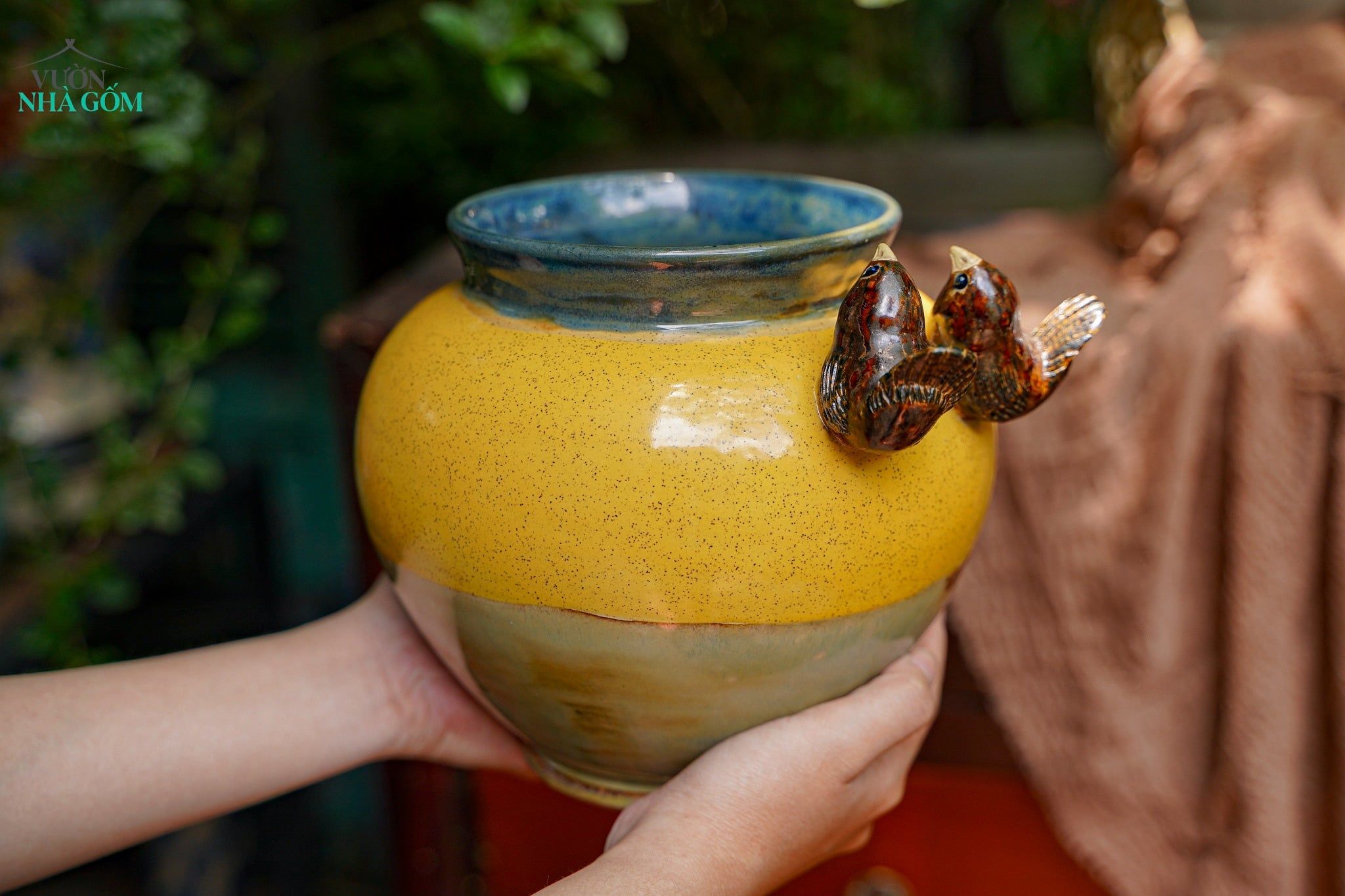  Bình Độc Bản cắm hoa đắp nổi Uyên Ương 