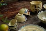  CBLT, Chén Cơm Vẽ Gà (Lò Gas) - Chén Bát Lái Thiêu - Rộng 12cm x Cao 5,5cm. 