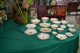  CBLT, Dĩa Dẹt Lớn Phết Xanh Rộng 26cm, Chén Bát Lái Thiêu Truyền Thống, Dĩa Gốm Nam bộ, Đĩa Lớn. 