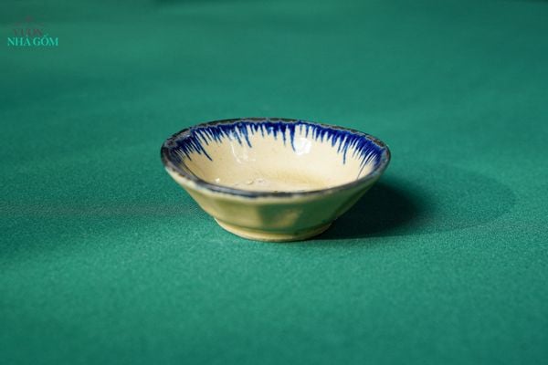  CBLT, Chén tép phết xanh, chén bát Lái Thiêu truyền thống, - Chén bánh bèo C3xR9 cm 