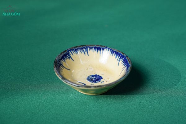  CBLT, Chén tép phết xanh, chén bát Lái Thiêu truyền thống, - Chén bánh bèo C3xR9 cm 