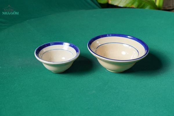  CBLX, Chén Chiết Yêu Lớn Chỉ Xanh - Chén Bát Hiện Đại - Tô Chiết Yêu - R17cm 