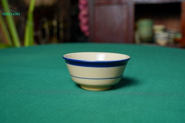  CBLX, Chén Cơm Chỉ Xanh - Chén Bát Hiện Đại - Bát Ăn Cơm Cao Cấp, Rộng 12cm 
