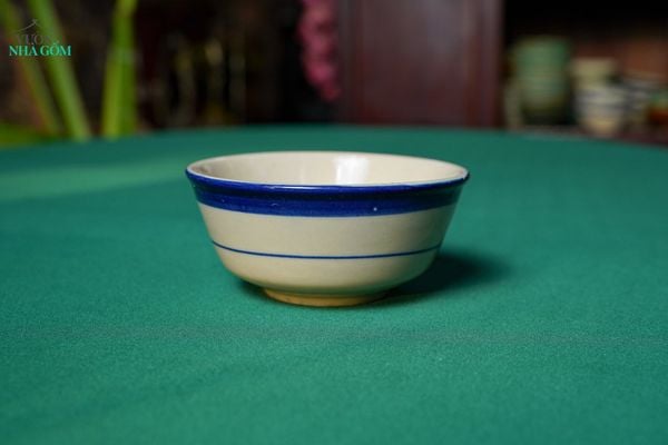  CBLX, Tô Cơm Nhỏ Vẽ Chỉ Xanh Thủ Công - Chén Bát Hiện Đại - Tô Ăn Cháo, soup - R14cm. 