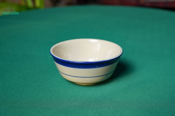  CBLX, Tô Cơm Nhỏ Vẽ Chỉ Xanh Thủ Công - Chén Bát Hiện Đại - Tô Ăn Cháo, soup - R14cm. 