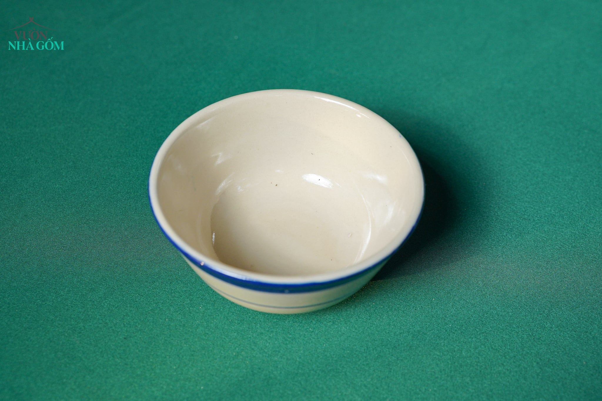  CBLX, Tô Cơm Nhỏ Vẽ Chỉ Xanh Thủ Công - Chén Bát Hiện Đại - Tô Ăn Cháo, soup - R14cm. 