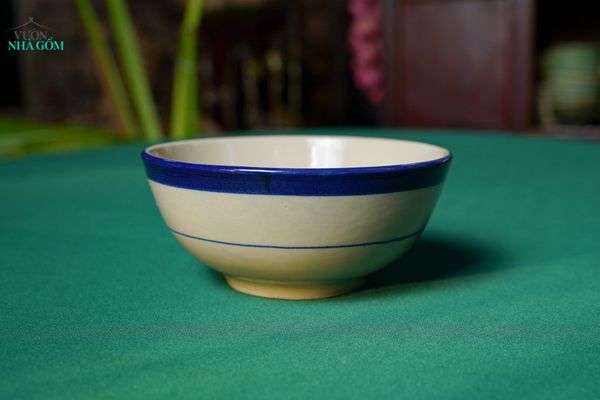  CBLX, Tô Cơm Lớn Vẽ Chỉ Xanh Thủ Công - Chén Bát Hiện Đại - Tô Ăn Bún, Tô Phở - R18cm. 