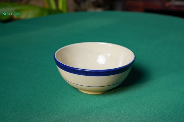  CBLX, Tô Cơm Lớn Vẽ Chỉ Xanh Thủ Công - Chén Bát Hiện Đại - Tô Ăn Bún, Tô Phở - R18cm. 