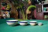  CBLX, Chén Cơm Chỉ Xanh - Chén Bát Hiện Đại - Bát Ăn Cơm Cao Cấp, Rộng 12cm 