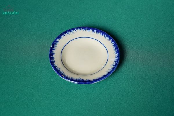  CBLX, Dĩa Nhỏ 16cm Vẽ Phết Xanh - Chén Bát Hiện Đại - Đĩa Đựng Đồ Ăn. 