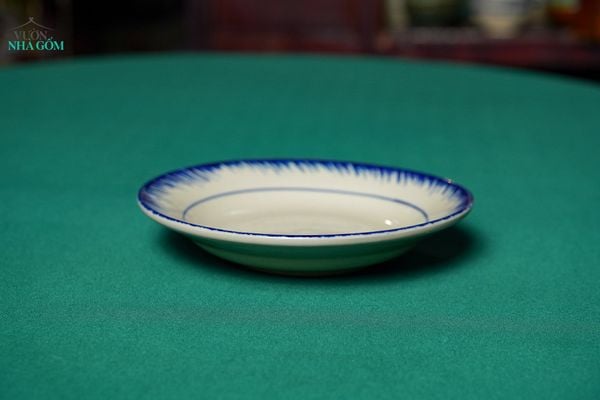  CBLX, Dĩa Lớn 20cm Vẽ Phết Xanh - Chén Bát Hiện Đại - Đĩa Đựng Đồ Ăn. 