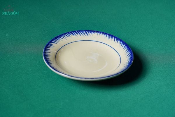  CBLX, Dĩa Lớn 20cm Vẽ Phết Xanh - Chén Bát Hiện Đại - Đĩa Đựng Đồ Ăn. 