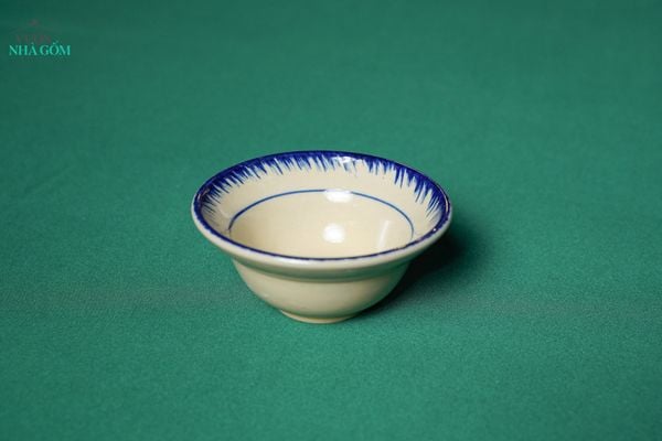  CBLX, Chén Chiết Yêu Nhỏ Phết Xanh - Chén Bát Hiện Đại - Tô Chiết Yêu - R13cm 