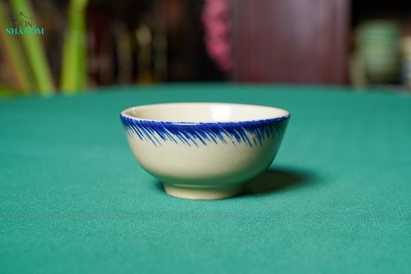  CBLX, Chén Cơm Phết Xanh - Chén Bát Hiện Đại - Bát Ăn Cơm Cao Cấp, Rộng 12cm 