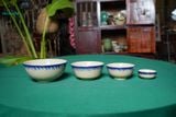  CBLX, Tô Cơm Lớn Vẽ Phết Xanh Thủ Công - Chén Bát Hiện Đại - Tô Ăn Bún, Tô Phở - R18cm. 