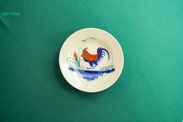  CBLX, Dĩa Nhỏ 16cm Vẽ Gà - Chén Bát Hiện Đại - Đĩa Đựng Đồ Ăn. 