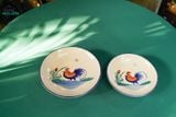 CBLX, Dĩa Sâu Lòng Vẽ Gà Rộng 22cm - Chén Bát Hiện Đại - Đĩa Salad, Dĩa Đựng Rau. 