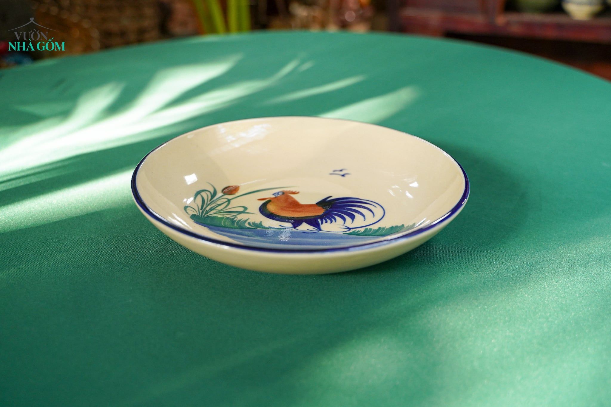  CBLX, Dĩa Sâu Lòng Lớn Vẽ Gà Rộng 27cm - Chén Bát Hiện Đại - Đĩa Salad, Dĩa Đựng Rau. 