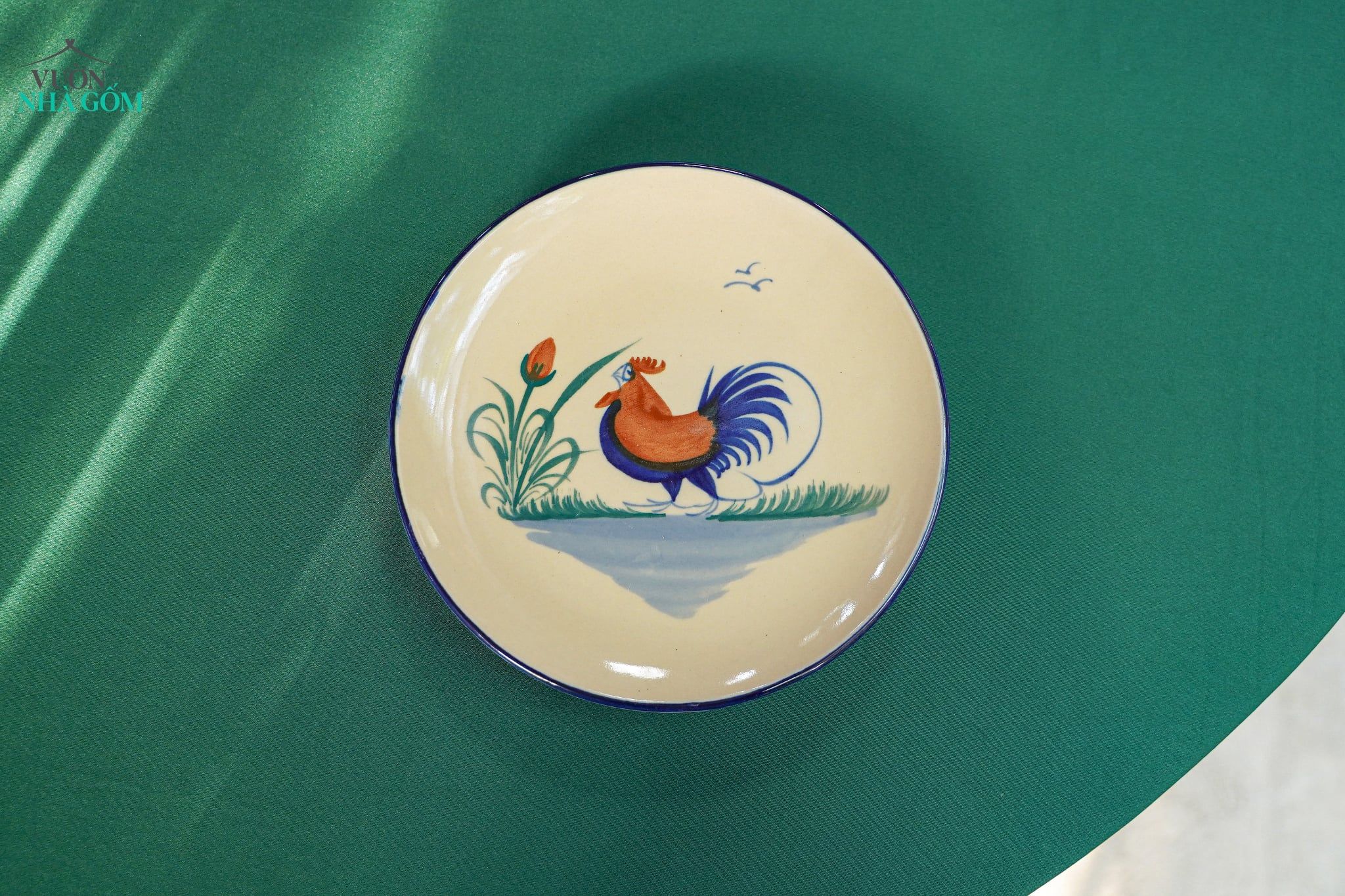  CBLX, Dĩa Sâu Lòng Lớn Vẽ Gà Rộng 27cm - Chén Bát Hiện Đại - Đĩa Salad, Dĩa Đựng Rau. 
