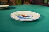  CBLX, Dĩa Dẹt Lớn Vẽ Gà Rộng 22cm - Chén Bát Hiện Đại - Đĩa Salad, Dĩa Đựng Rau. 