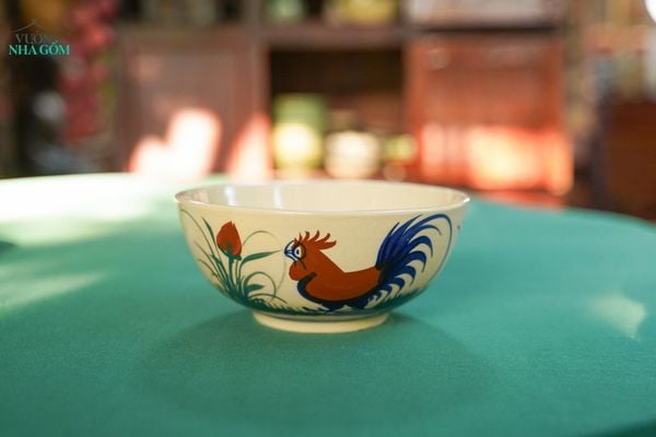  CBLX, Tô Cơm Lớn Vẽ Gà - Chén Bát Hiện Đại - Tô Ăn Bún, Tô Phở - R18cm 
