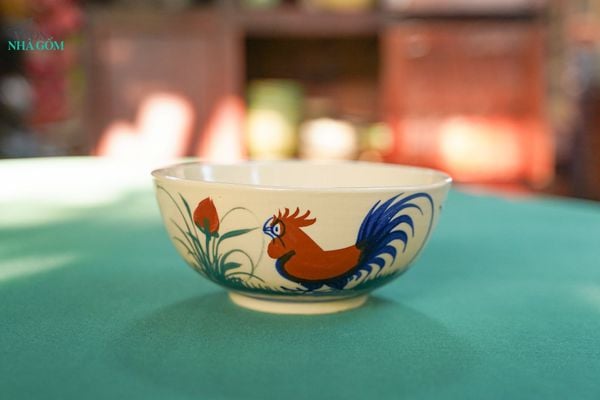  CBLX, Tô Cơm Lớn Vẽ Gà - Chén Bát Hiện Đại - Tô Ăn Bún, Tô Phở - R18cm 