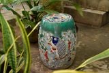  Đôn trống tròn họa tiết Cá Chép Lướt Sóng, màu đỏ, gốm mỹ nghệ Nam Bộ, C44 x R35 x M24 - SP035919 
