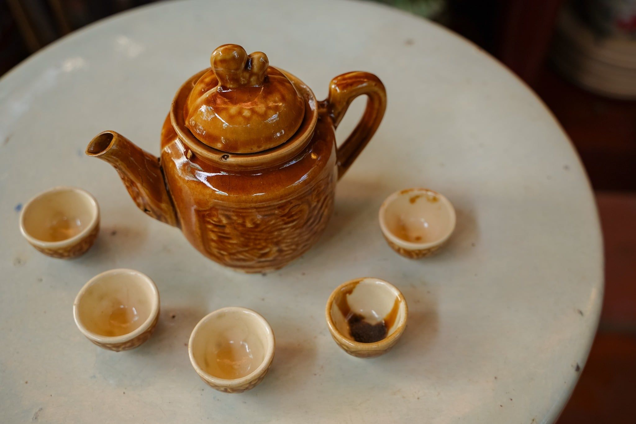  [TẾT] Bộ Bình Trà + 5 Tách Nhỏ - Gốm Nam Bộ Lái Thiêu - Bộ Bình Trà Dân Dã Quê Hương. 