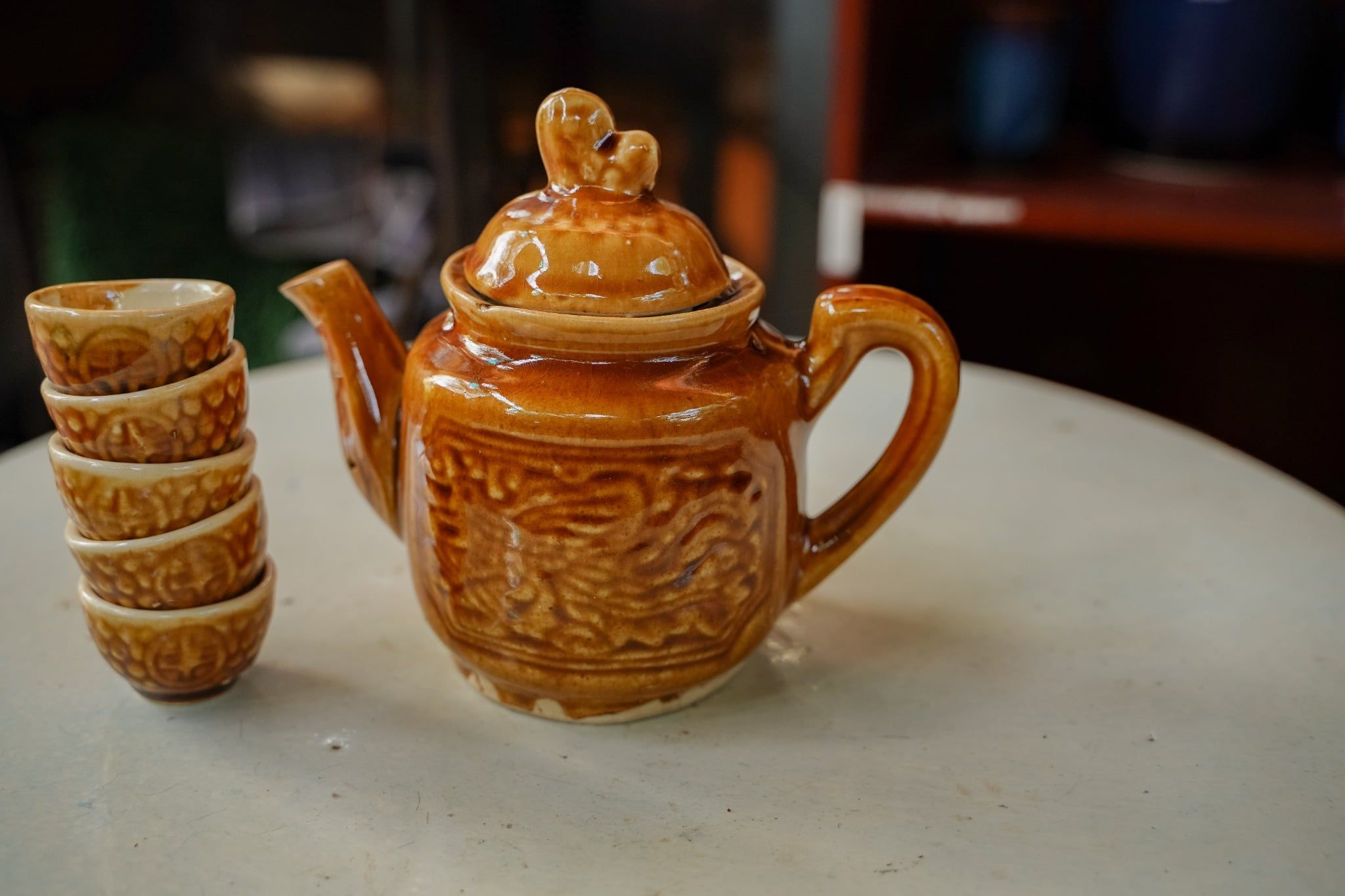  [TẾT] Bộ Bình Trà + 5 Tách Nhỏ - Gốm Nam Bộ Lái Thiêu - Bộ Bình Trà Dân Dã Quê Hương. 