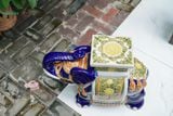  ĐHĐ, Đôn Voi Xanh Cobalt viền xanh lá, Đôn voi truyền thống, Gốm Nam Bộ, C43 x R50cm 