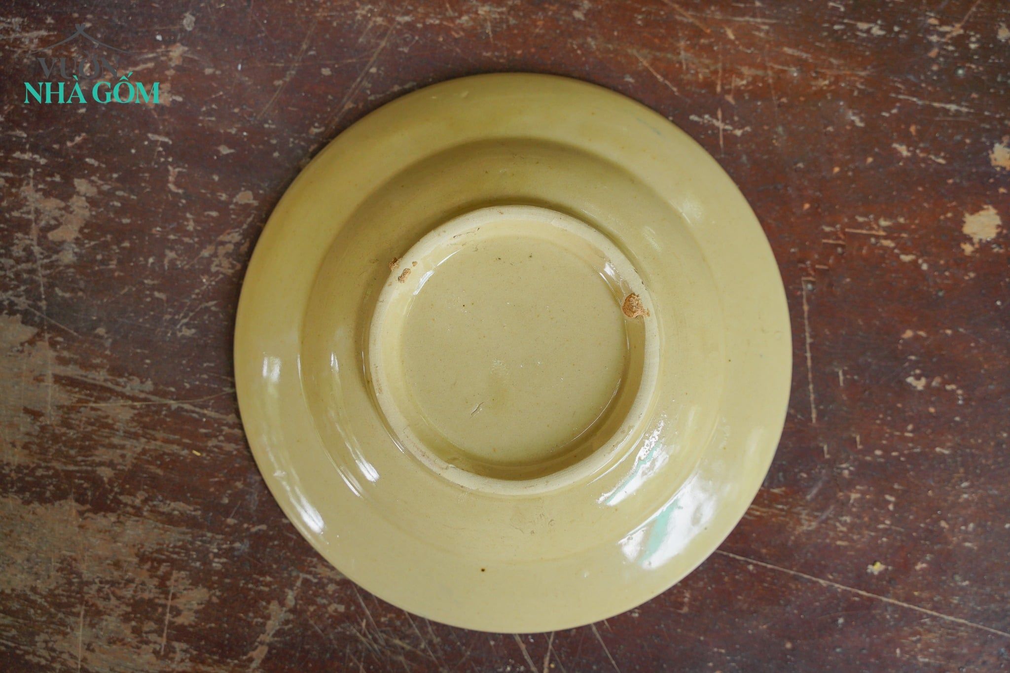  [TẾT] Dĩa Nhỏ Vẽ Gà (lò gas) - Chén Bát Lái Thiêu - Cao 3cm x Rộng 15cm. 