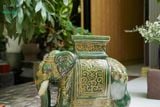  ĐHĐ, Đôn Voi Full Xanh lá, Đôn voi truyền thống, Gốm Nam Bộ, C43 x R50cm 