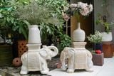  ĐHĐ, Đôn Voi Full Trắng, Đôn voi truyền thống, Gốm Nam Bộ, C43 x R50cm 