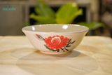  Tô Gốm Vẽ Tay Bông Đỏ – Vườn Nhà Gốm – Dùng Ăn Phở, Canh – Size 20cm / 21cm. 