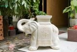  ĐHĐ, Đôn Voi Full Trắng, Đôn voi truyền thống, Gốm Nam Bộ, C43 x R50cm 