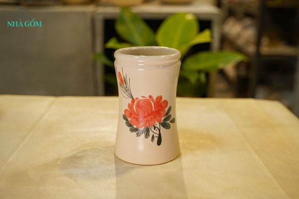  Ống Đũa Vẽ Tay Bông Đỏ – Vườn Nhà Gốm – Dùng Ăn Phở, Canh – Size 15cm 