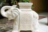  ĐHĐ, Đôn Voi Full Trắng, Đôn voi truyền thống, Gốm Nam Bộ, C43 x R50cm 