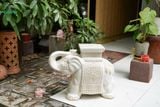  ĐHĐ, Đôn Voi Full Trắng, Đôn voi truyền thống, Gốm Nam Bộ, C43 x R50cm 