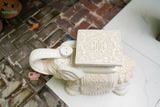  ĐHĐ, Đôn Voi Full Trắng, Đôn voi truyền thống, Gốm Nam Bộ, C43 x R50cm 