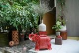  ĐHĐ, Đôn Voi Full Đỏ, Đôn voi truyền thống, Gốm Nam Bộ, C43 x R50cm 
