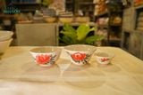  Chén Cơm Vẽ Tay Bông Đỏ – Vườn Nhà Gốm – Dùng Ăn Cơm, soup – Size 12cm 