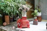  ĐHĐ, Đôn Voi Full Đỏ, Đôn voi truyền thống, Gốm Nam Bộ, C43 x R50cm 