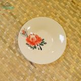  Dĩa Nhỏ Vẽ Tay Bông Đỏ – Vườn Nhà Gốm – Dùng Đựng Đồ Ăn – Size R16xC3. 