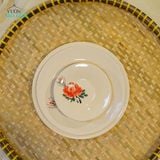  Dĩa Nhỏ Vẽ Tay Bông Đỏ – Vườn Nhà Gốm – Dùng Đựng Đồ Ăn – Size R16xC3. 