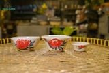  Chén Cơm Vẽ Tay Bông Đỏ – Vườn Nhà Gốm – Dùng Ăn Cơm, soup – Size 12cm 
