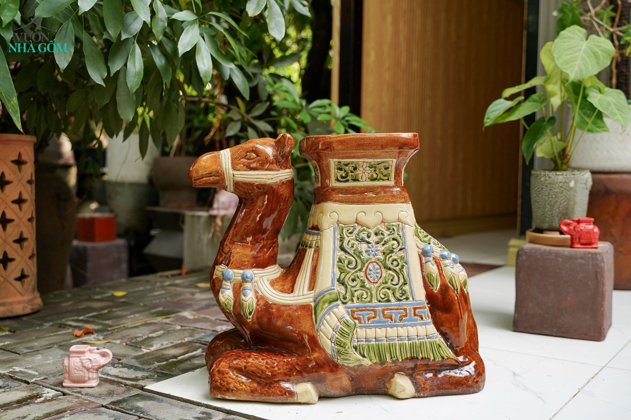  Đôn Gốm Lạc Đà Xưa Nâu Lớn, gốm Nam Bộ - Đôn Gốm Trang Trí 