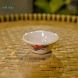  Chén Nước Chấm Vẽ Tay Bông Đỏ – Vườn Nhà Gốm – Dùng Đựng Nước Chấm – Size R8xC3. 