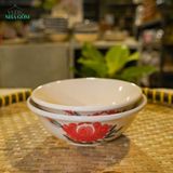  Tô Gốm Vẽ Tay Bông Đỏ – Vườn Nhà Gốm – Dùng Ăn Phở, Canh – Size 20cm / 21cm. 