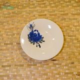  Dĩa Nhỏ Vẽ Tay Bông Xanh – Vườn Nhà Gốm – Dùng Đựng Đồ Ăn – Size R16xC3. 
